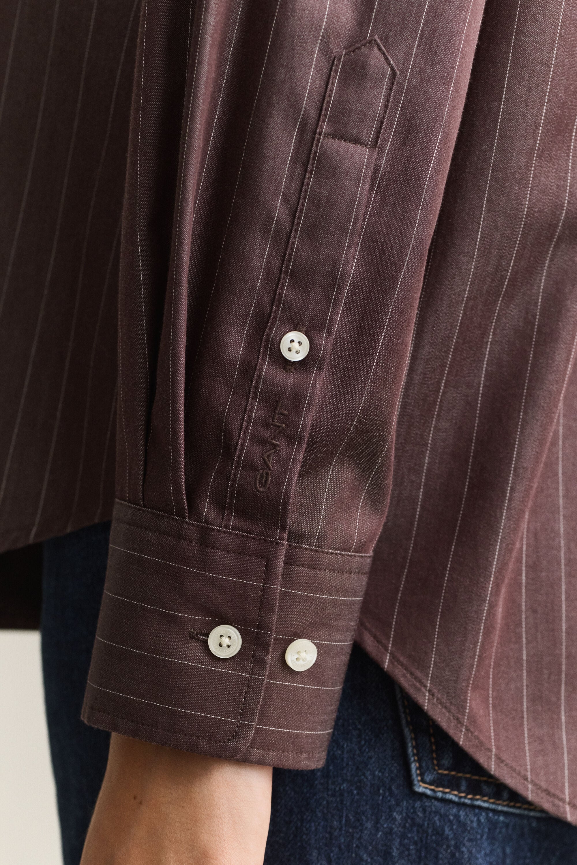 Relaxed fit poplin overhemd met strepen