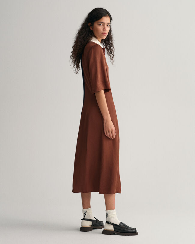 Rugger-jurk met korte mouwen en kleurblok