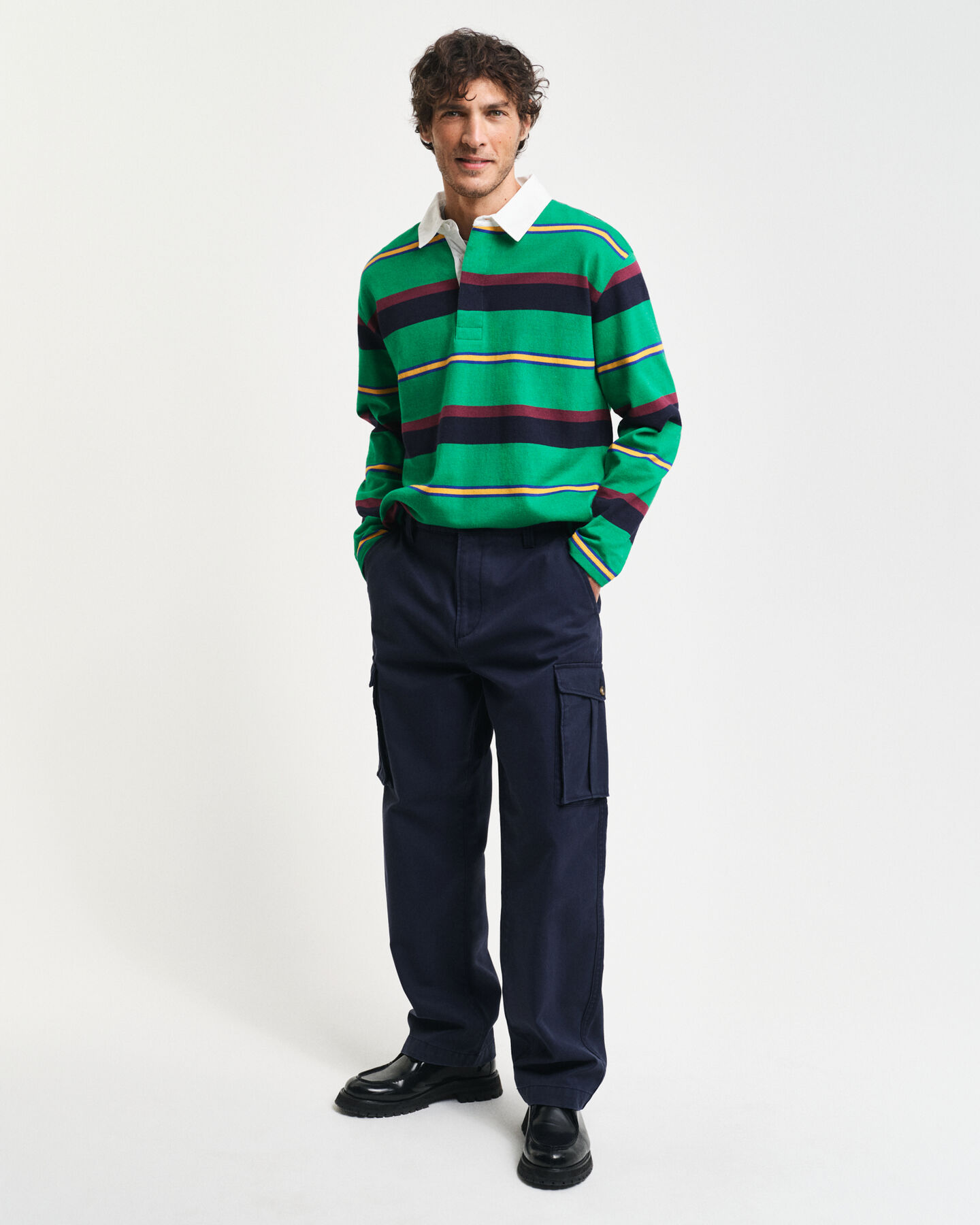 Regular Fit cargobroek van katoenkeper