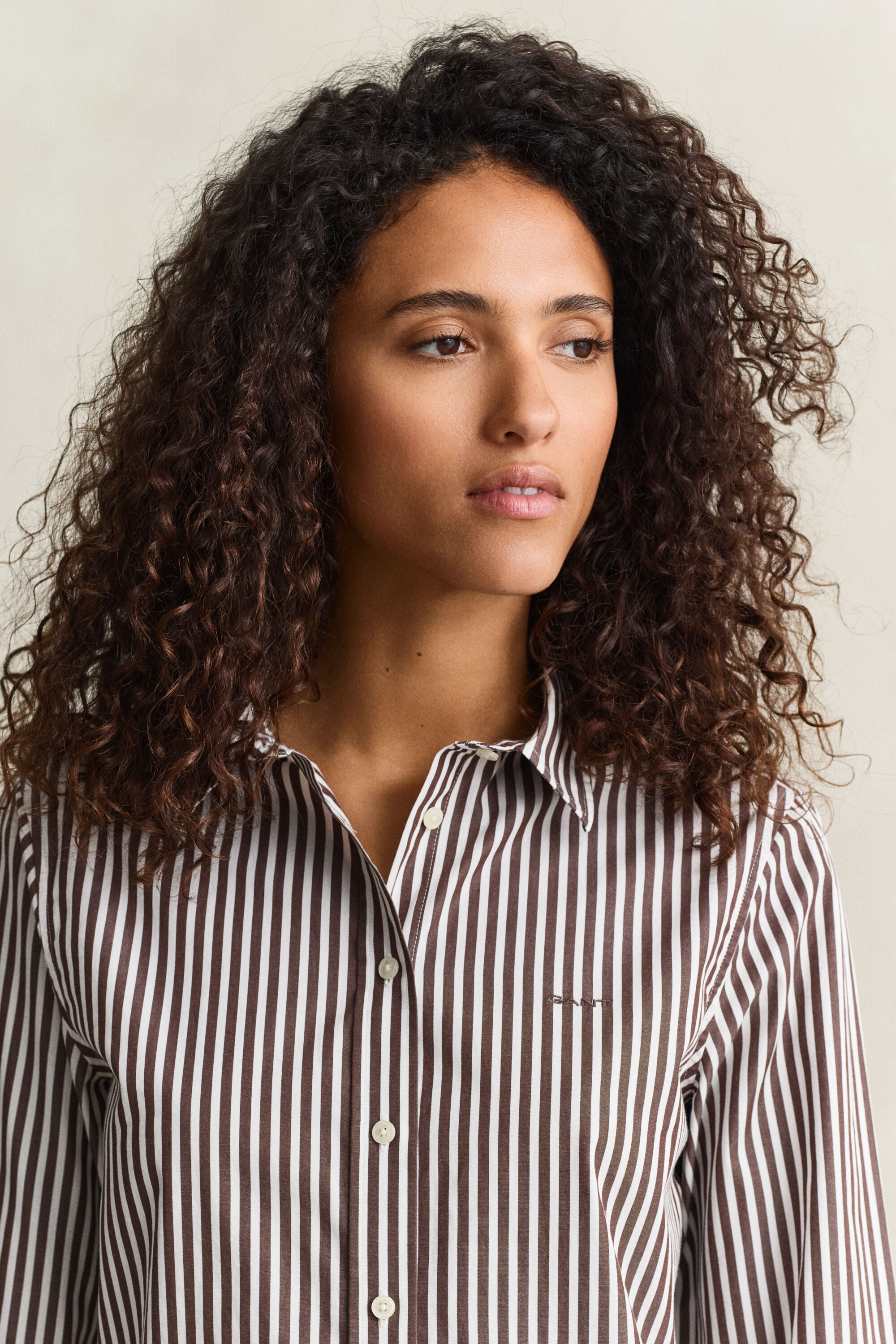 Classic Regular gestreept poplin overhemd