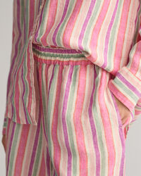 Pull-On short van linnen met kleurige strepen