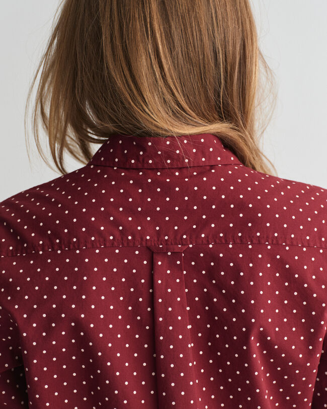 Regular Fit overhemd met stippenprint van katoenvoile