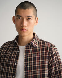 Slim Fit geruit overhemd van keperstof