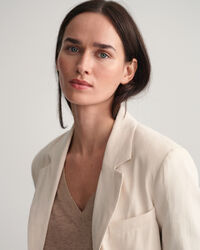 Spencer met V-hals van linnenmix