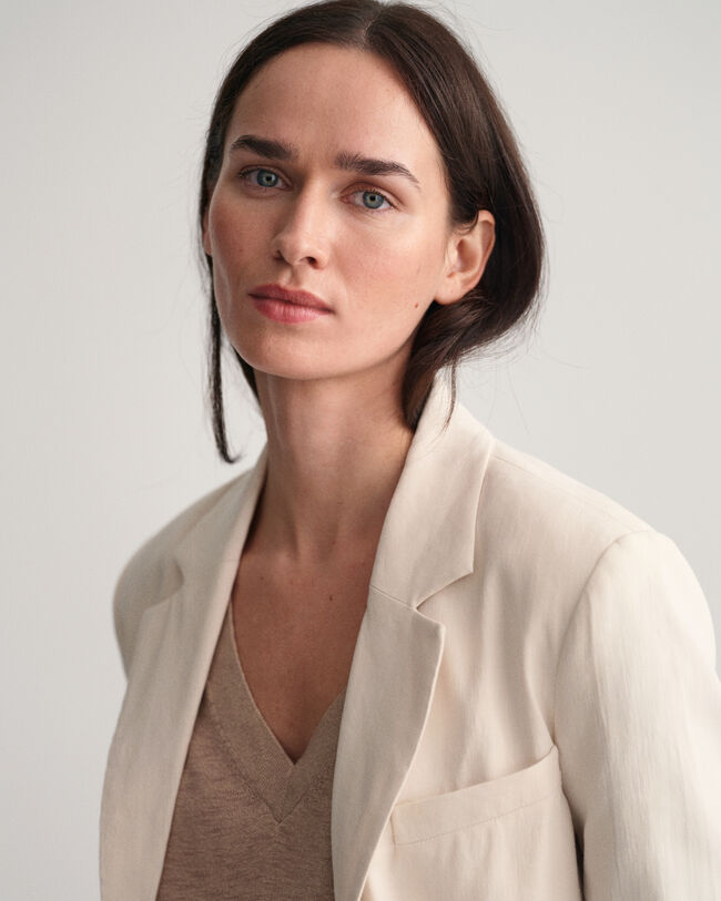 Spencer met V-hals van linnenmix