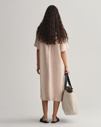 Linnen overhemdjurk met korte mouwen