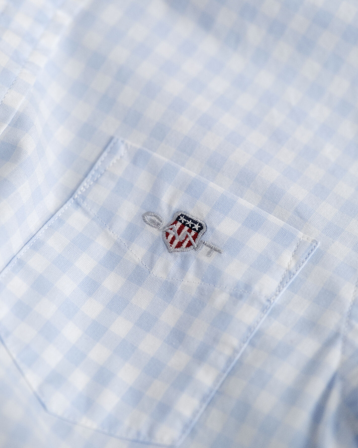 Kids Shield poplin overhemd met Gingham-ruitje
