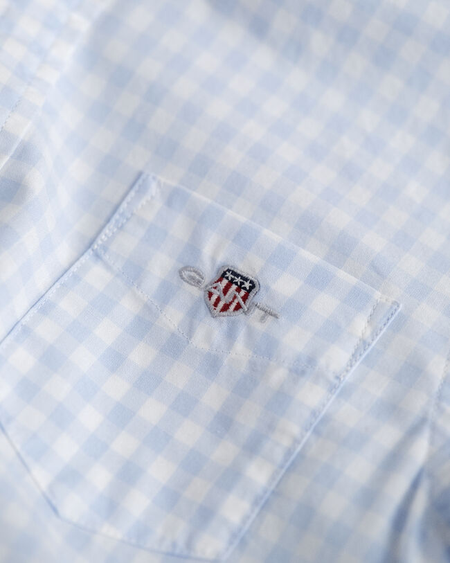 Kids Shield poplin overhemd met Gingham-ruitje