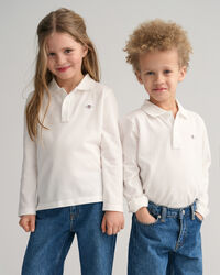 Kids Shield piqu&eacute; poloshirt met lange mouwen