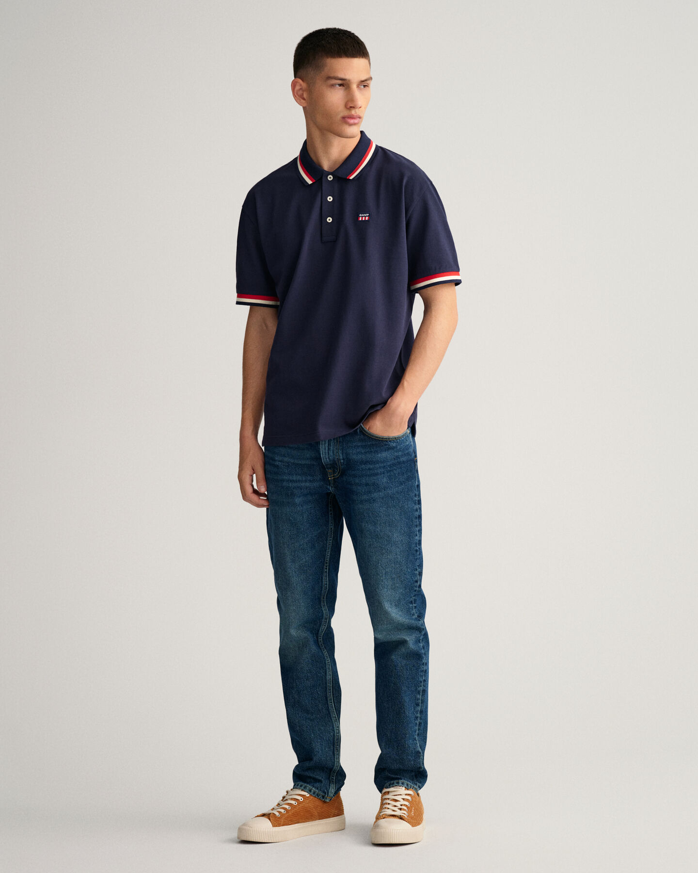 Retro Flag piqu&eacute; poloshirt