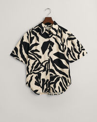 Relaxed Fit Palm Print blouse met korte mouwen