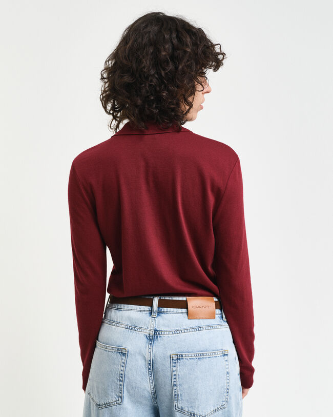 Naadloos poloshirt met lange mouwen