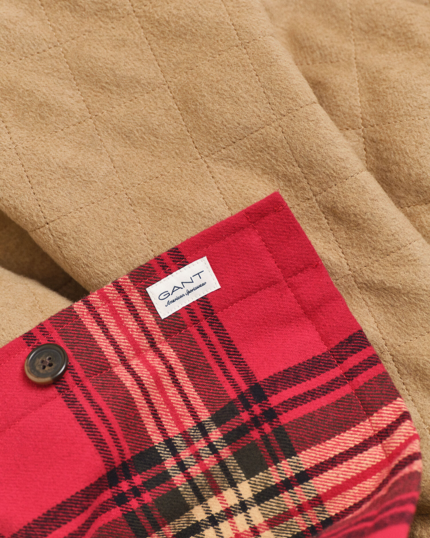 Relaxed Fit gewatteerd overshirt met ruitje