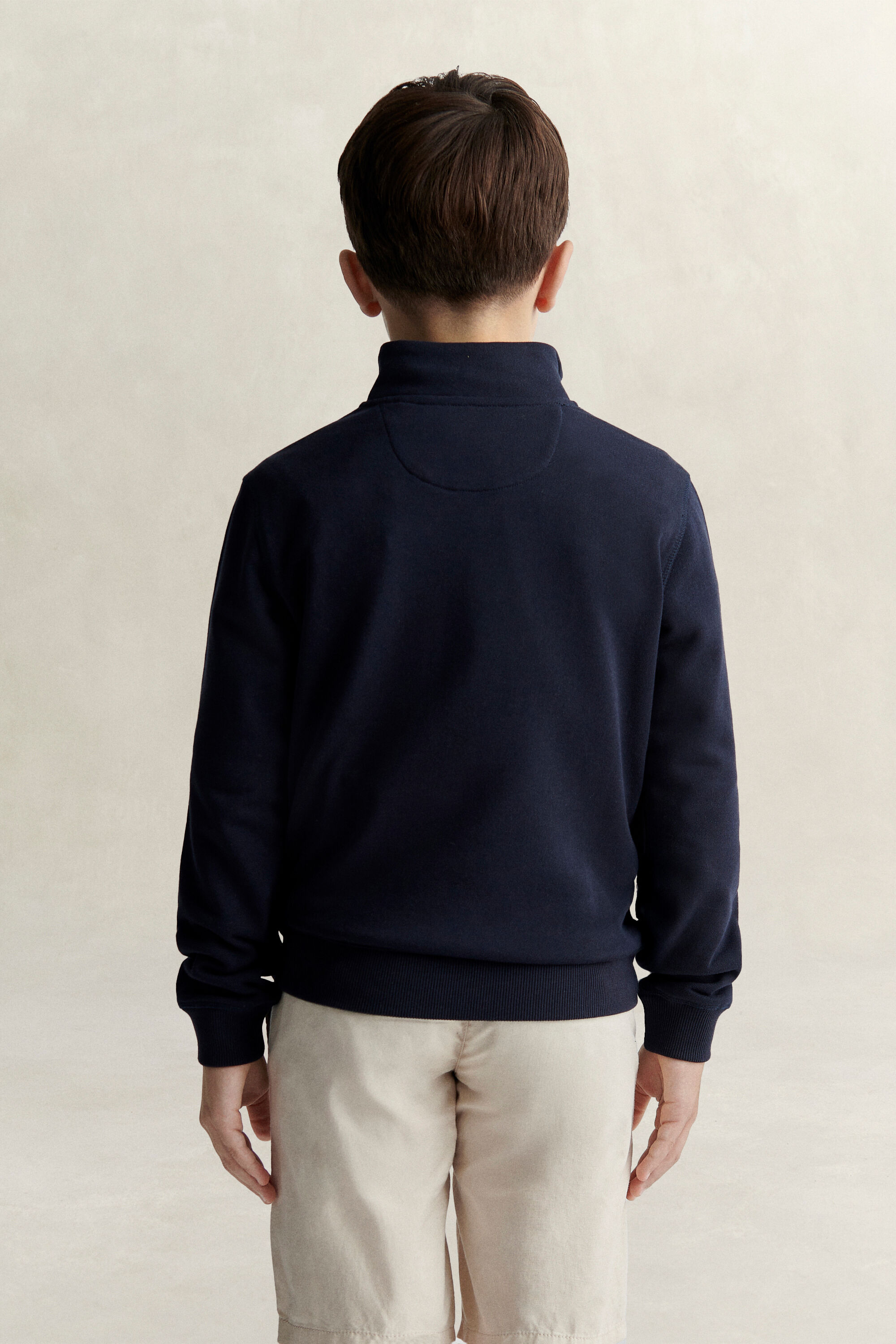 Sweatshirt met korte rits en schild voor tienerjongens