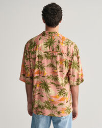 Regular Fit Hawaiian Print overhemd met korte mouwen