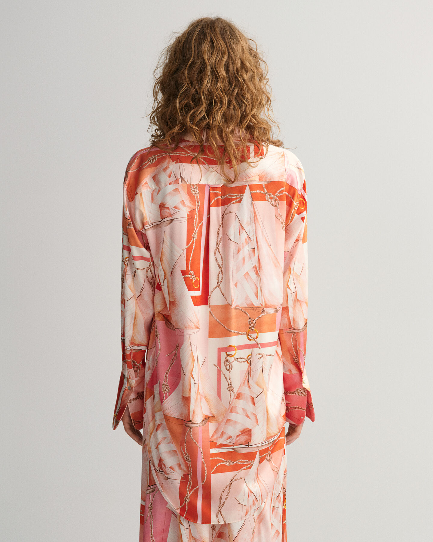 Relaxed Fit Sailing zijden overhemd met print