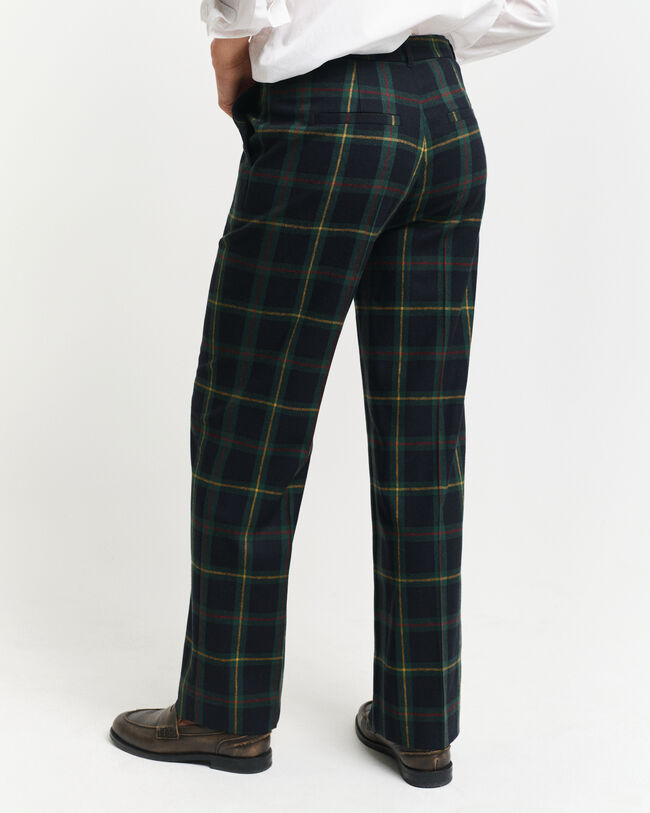 Geruite kostuumbroek met rechte pijpen