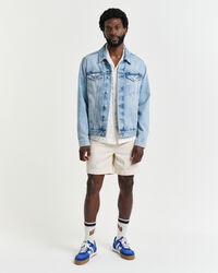Regular Fit Sunfaded short met trekkoordje