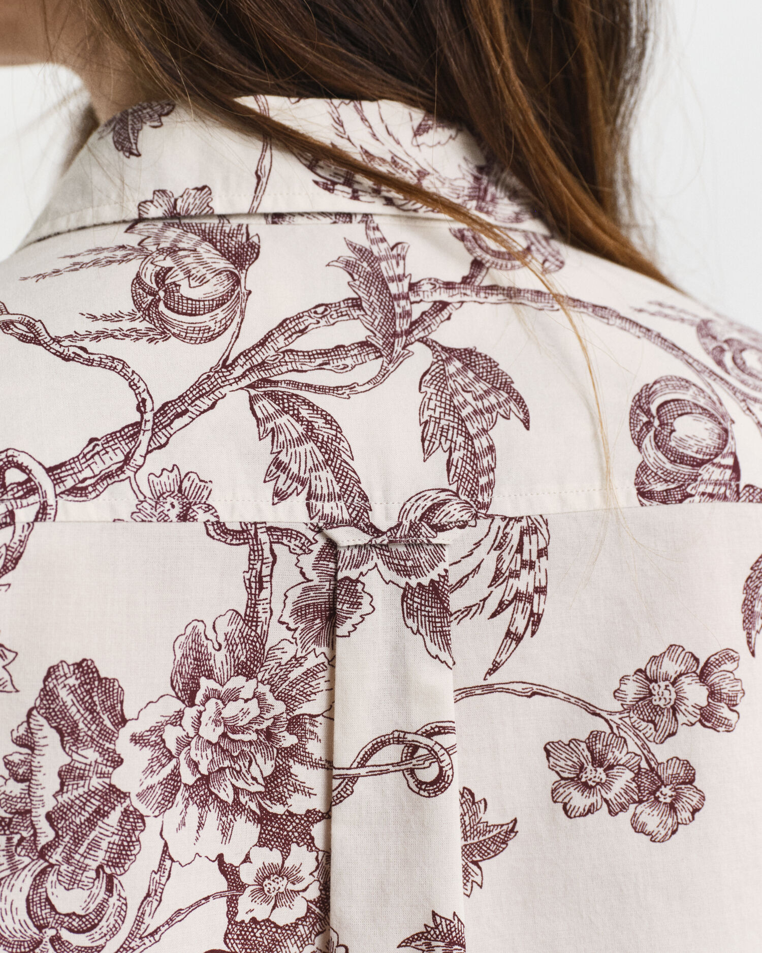 Regular Fit overhemd met boomprint van katoenvoile