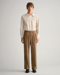 Flanellen kostuumbroek met wijde pijpen