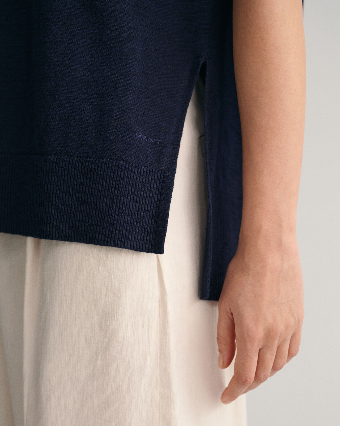 Spencer met V-hals van linnenmix