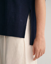 Spencer met V-hals van linnenmix