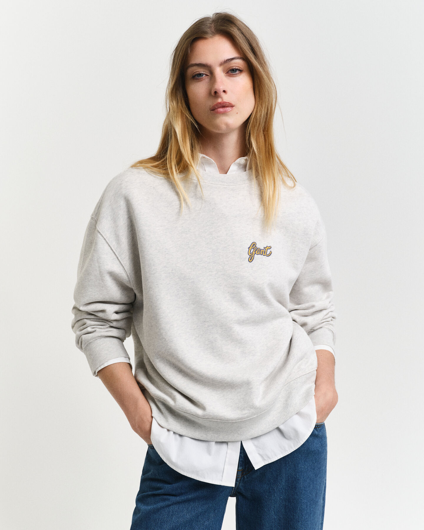Script Graphic sweatshirt met ronde hals