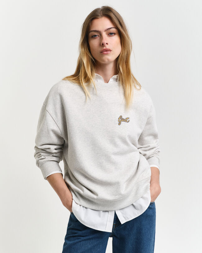 Script Graphic sweatshirt met ronde hals