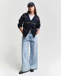 Geruit vest met V-hals