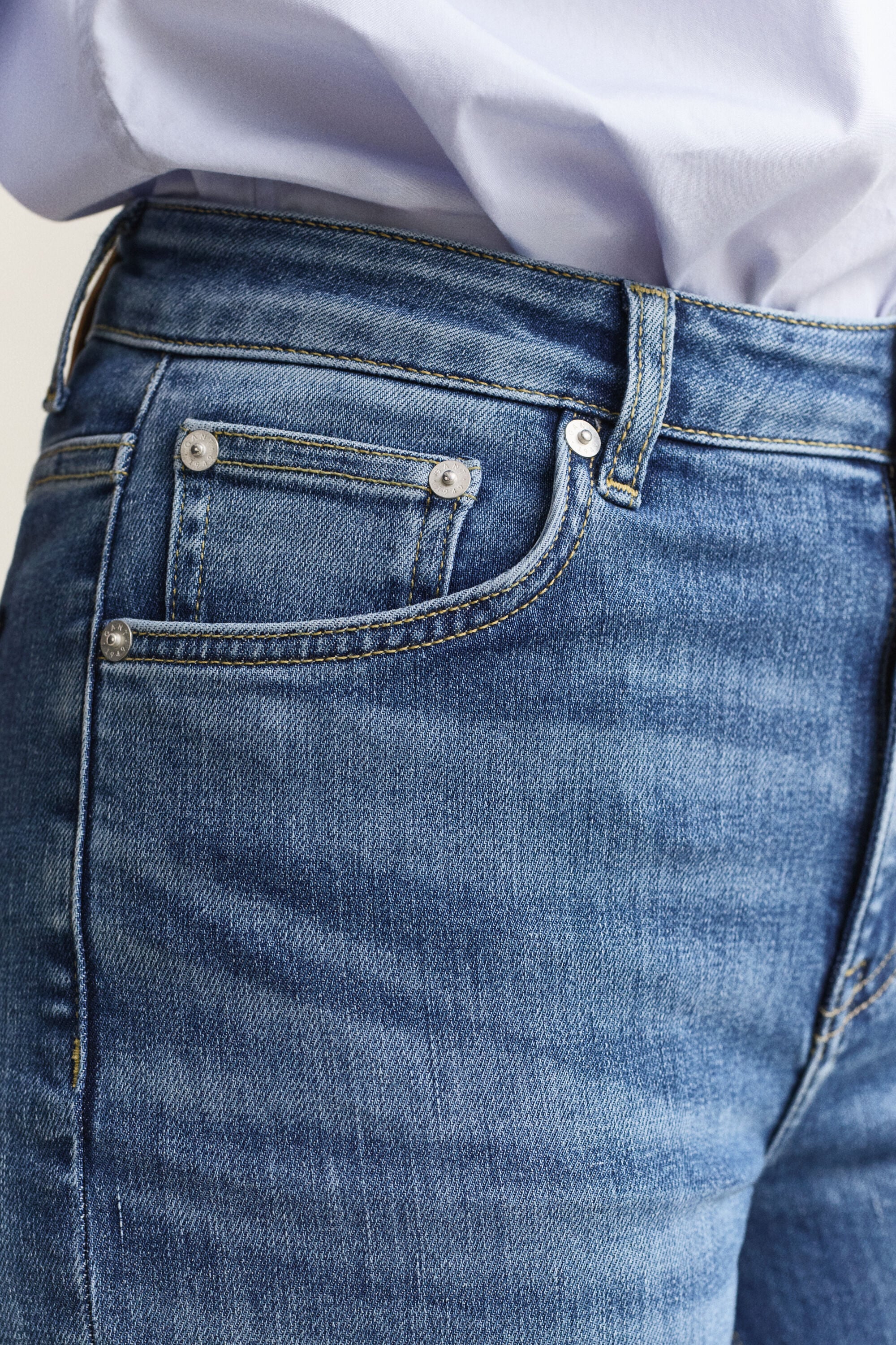 Cropped jeans met stretch