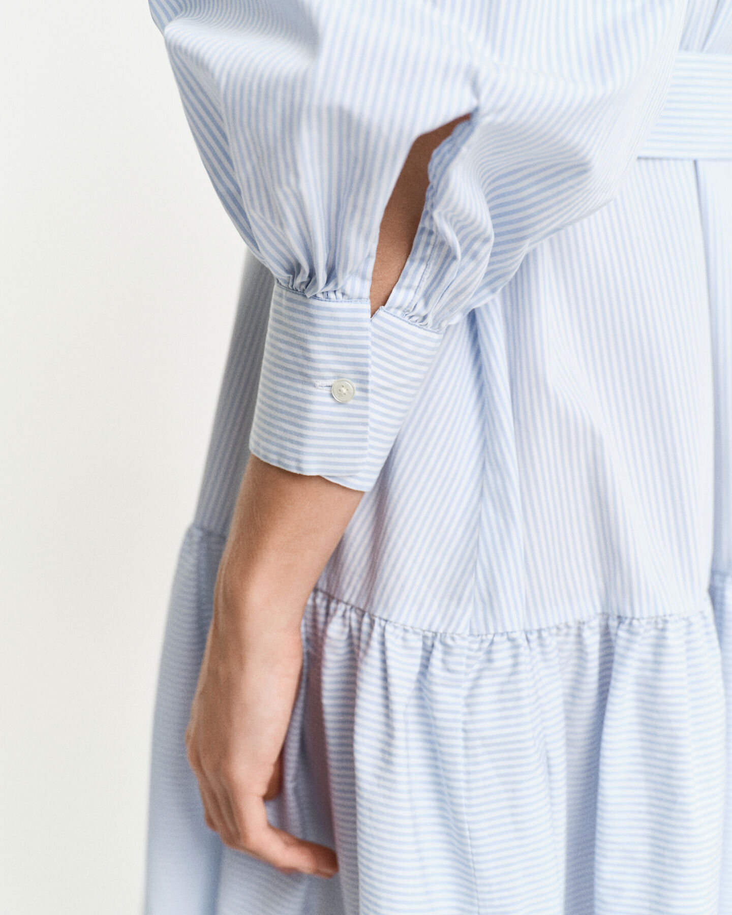 Gestreepte klassieke poplin jurk