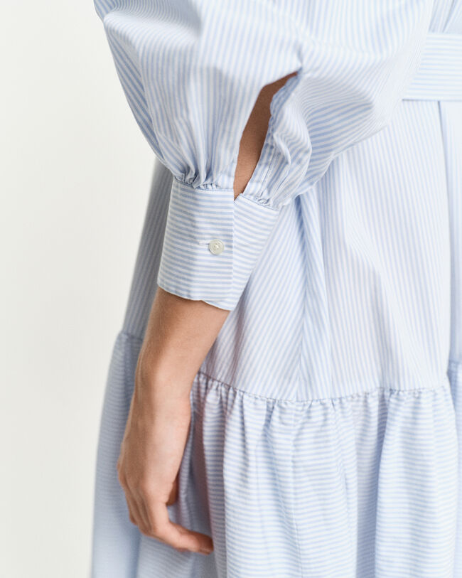 Gestreepte klassieke poplin jurk