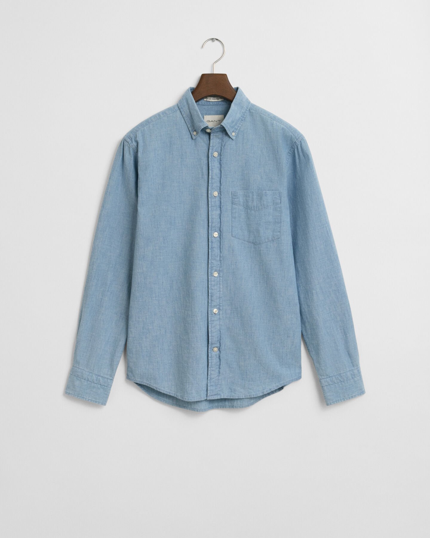 Regular Fit indigo chambray overhemd