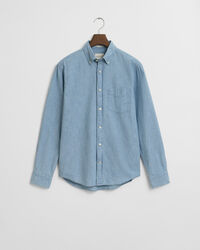 Regular Fit indigo chambray overhemd