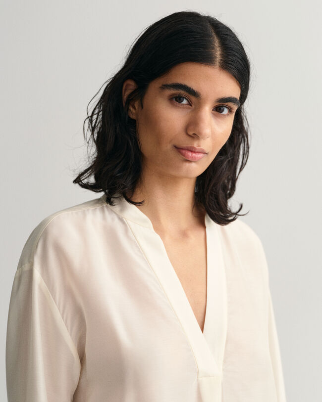 Relaxed Fit blouse met opstaande kraag