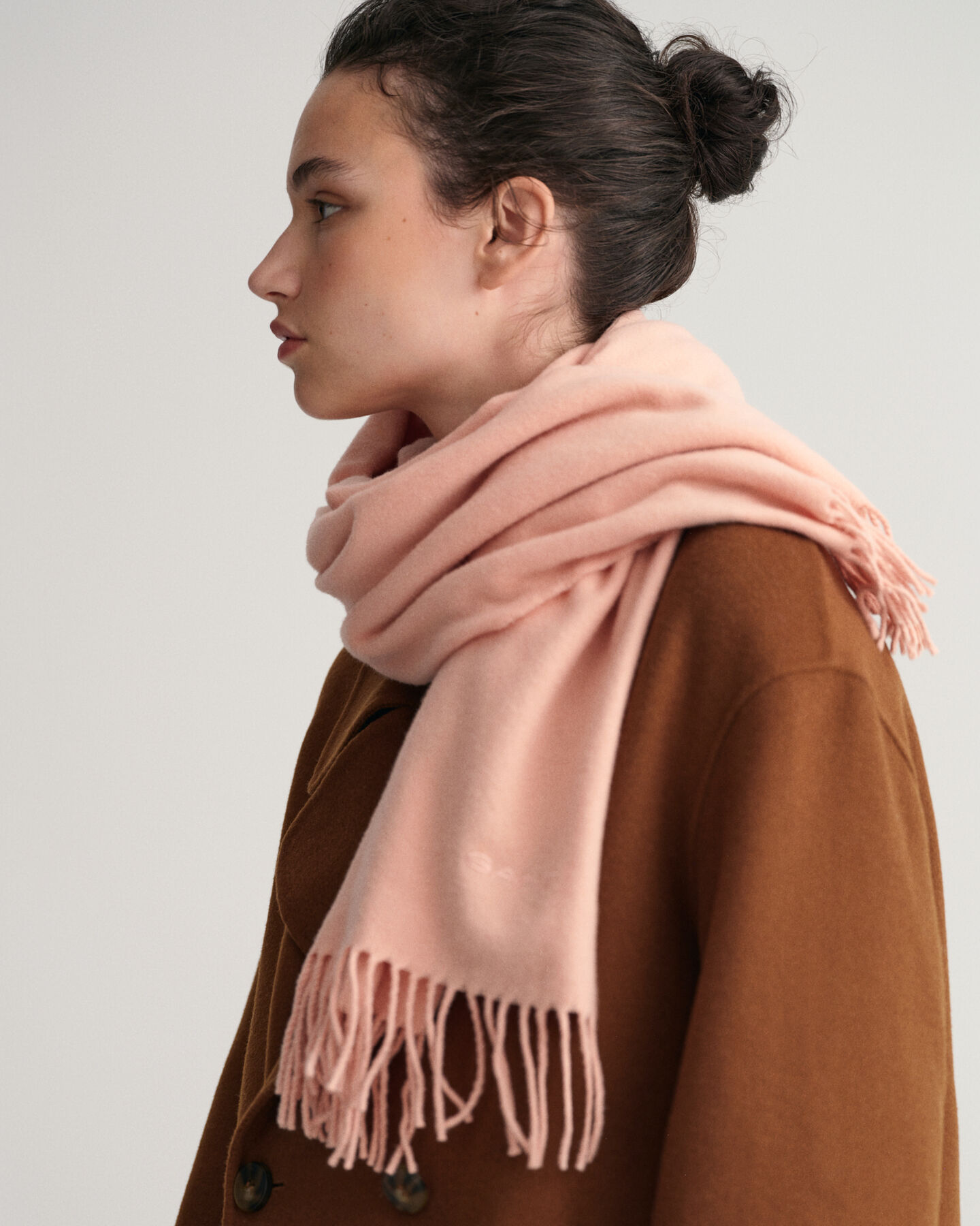 Solid wollen geweven sjaal