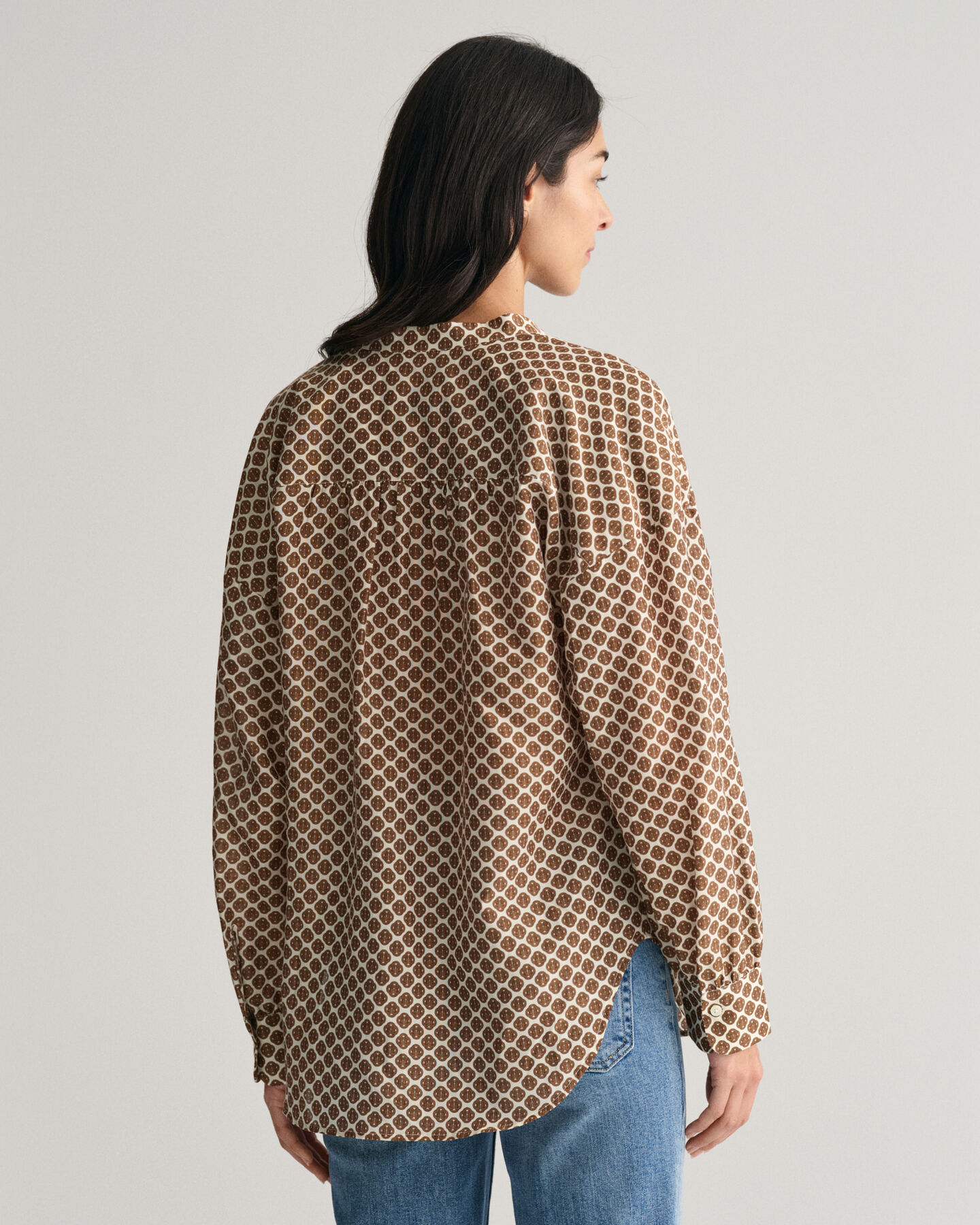 Monogram Print Blouse van katoen en zijde