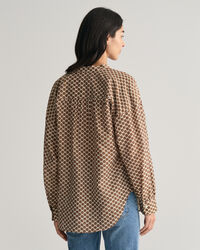 Monogram Print Blouse van katoen en zijde