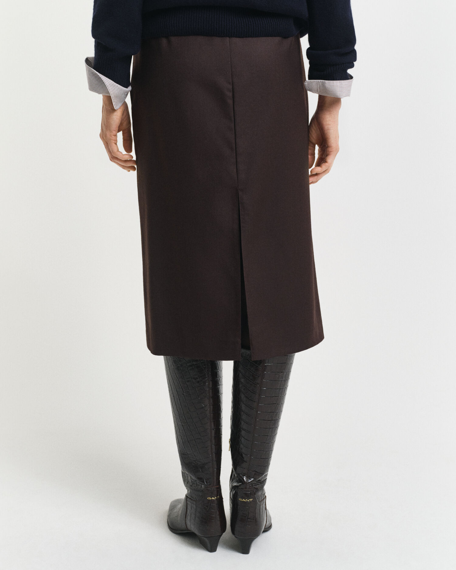 Halflange kokerrok van wolmix