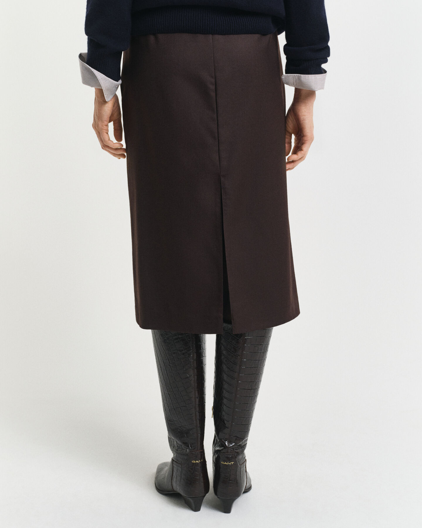 Halflange kokerrok van wolmix