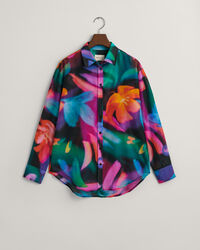 Relaxed Fit overhemd met bloemenprint van katoen en zijde