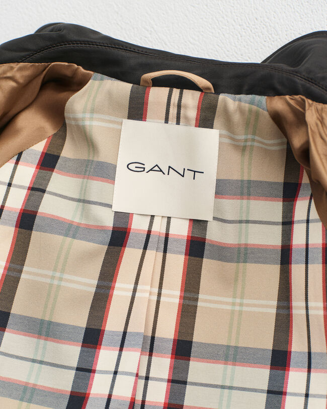 Car Coat met leren kraag