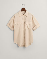 Relaxed Fit Pocket Detail blouse met korte mouwen