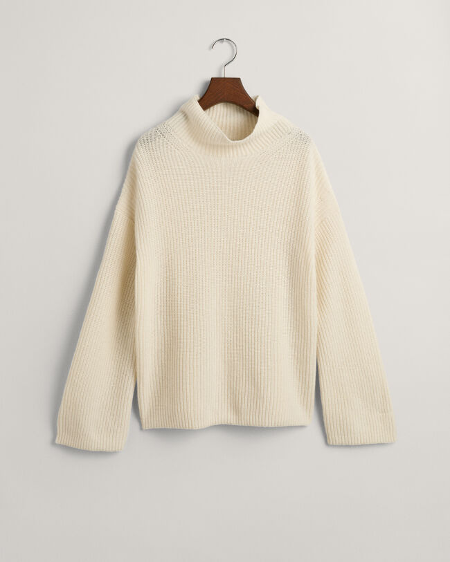 Sweater met opstaande kraag van geribde wol