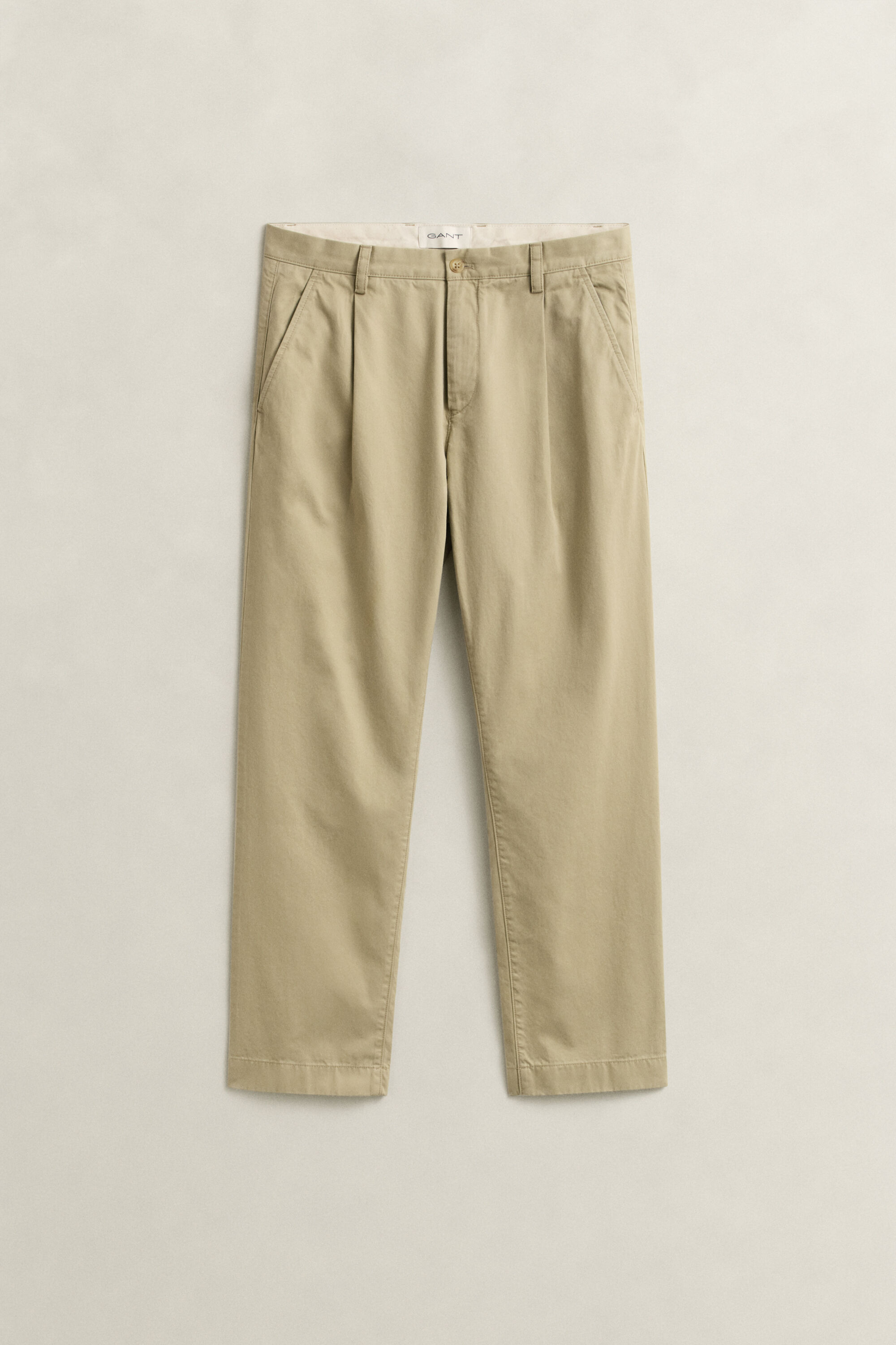 Regular fit chino van keperkatoen