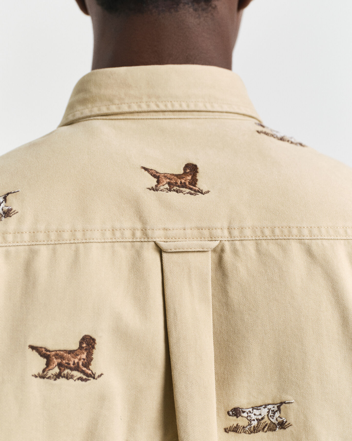 Relaxed Fit geborduurd overhemd van keperstof