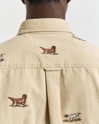 Relaxed Fit geborduurd overhemd van keperstof