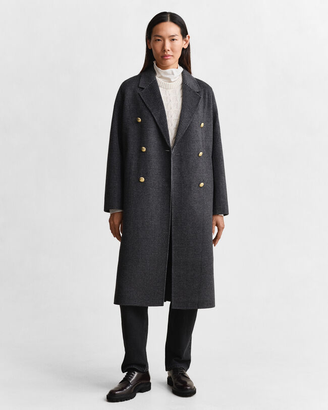 Handgestikte Car Coat met ruiten