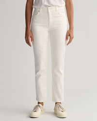 Witte iets kortere Slim Fit jeans