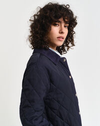 Gewatteerde jas met corduroy details